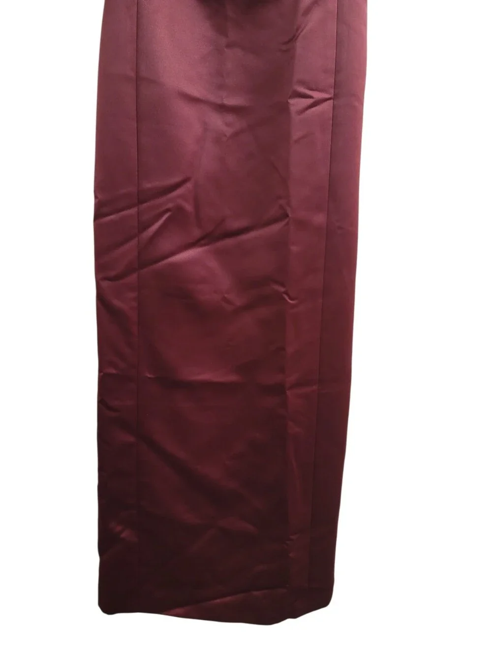 Loft Burgundy Satin Sleeveless Scoop Back Gown Women's Size 4 - Picture 7 of 11
